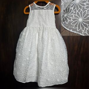 Marmelatta all white flower girl special occasion fancy holiday dress toddler 4T